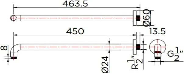 Bản vẽ tay sen Kallista P33013