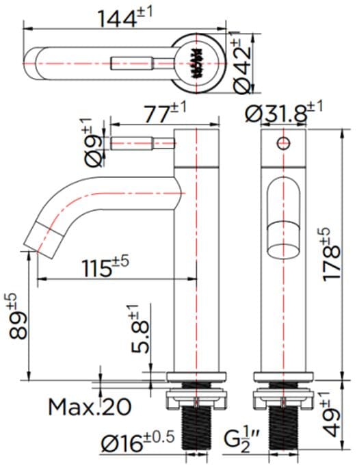 Vòi chậu rửa 1 lỗ nước lạnh Karat KF-79-100B-63
