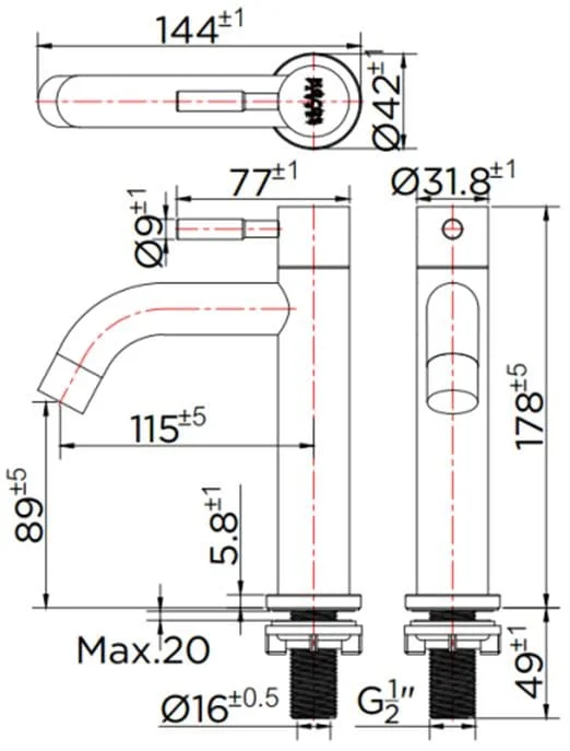 Vòi chậu rửa 1 lỗ nước lạnh Karat KF-79-100B-63