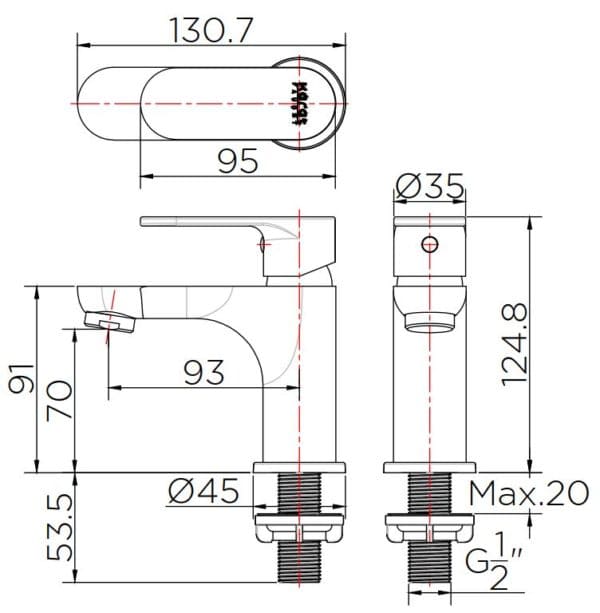 Vòi chậu rửa 1 lỗ nước lạnh Karat KF-49-610-63