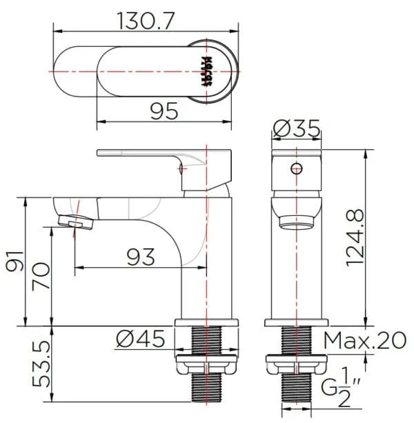 Vòi chậu rửa 1 lỗ nước lạnh Karat KF-49-610-63