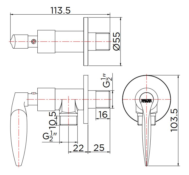 Vòi nước lạnh gắn tường Karat KF-47-470-50