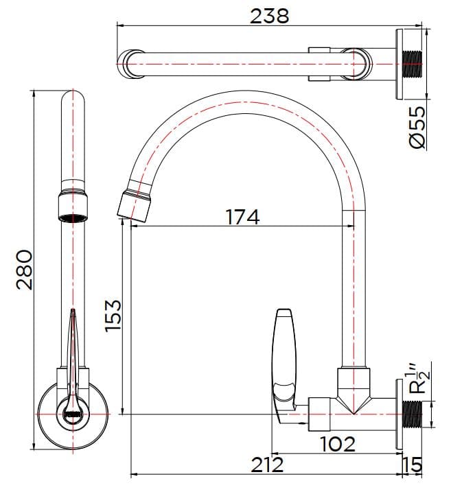 Vòi rửa bát nước lạnh mạ chrome Karat KF-47-511-50