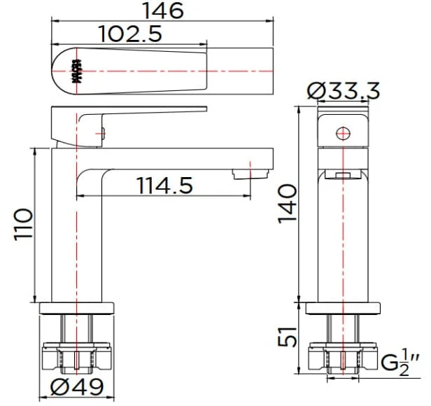 Vòi chậu rửa 1 lỗ nước lạnh Karat KF-76-610-50