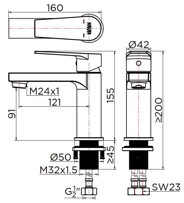 Vòi chậu rửa 1 lỗ nước lạnh Karat KF-76-610-50