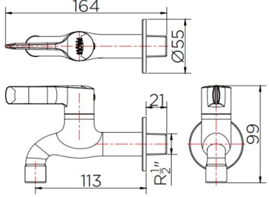 Vòi nước lạnh gắn tường Karat KF-47-470-50