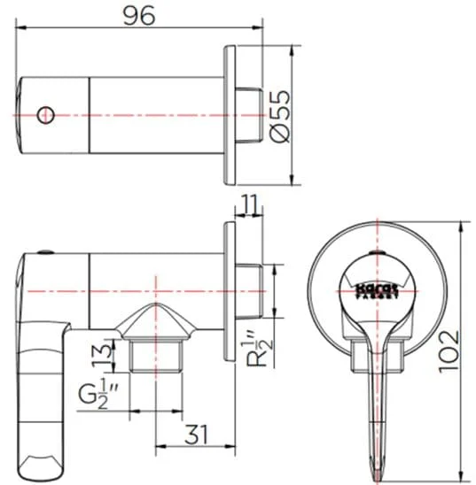 Mặt nạ điều chỉnh sen tắm âm tường karat KF-63-450-50