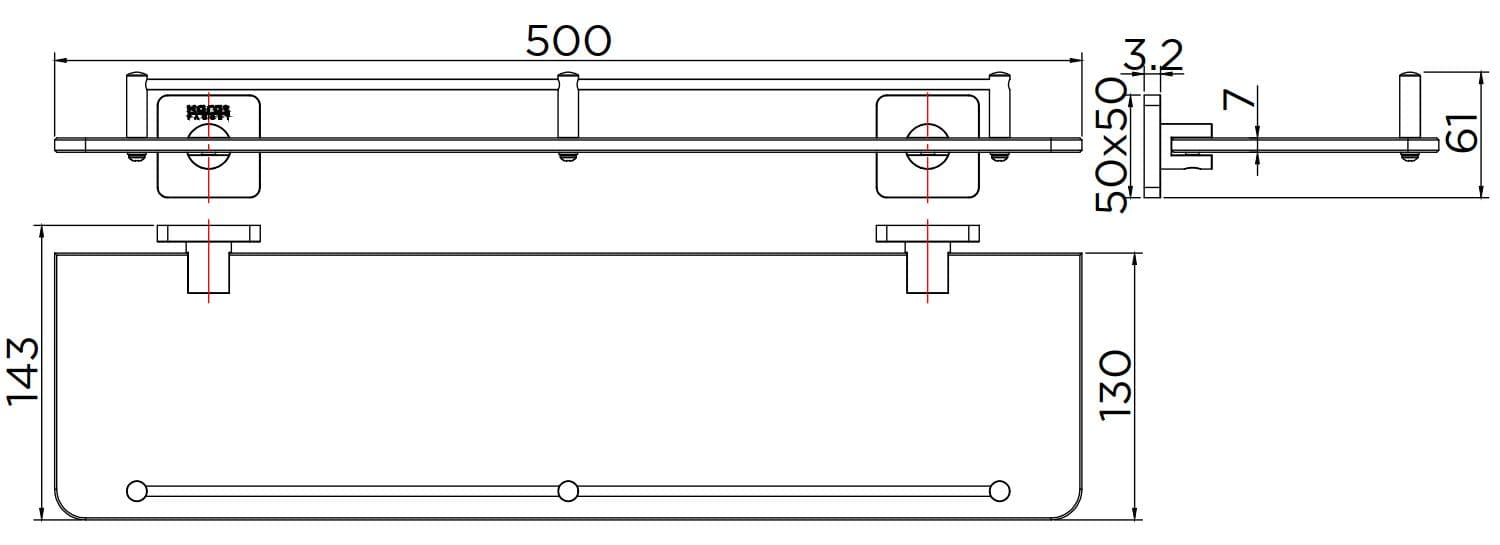 Kệ kính dưới gương Karat KB-08-712-50