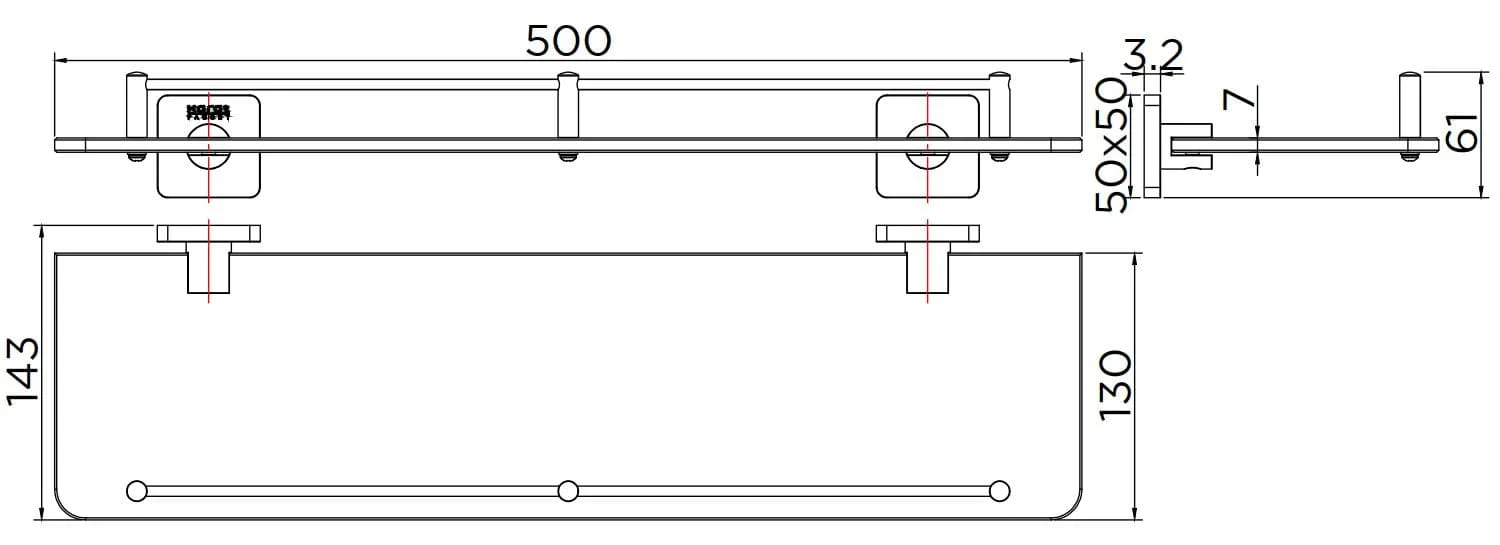 Kệ kính dưới gương Karat KB-08-712-50