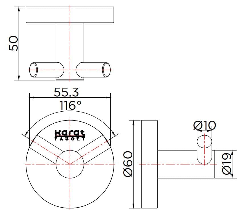 Móc áo đôi Karat KB-15-132-63