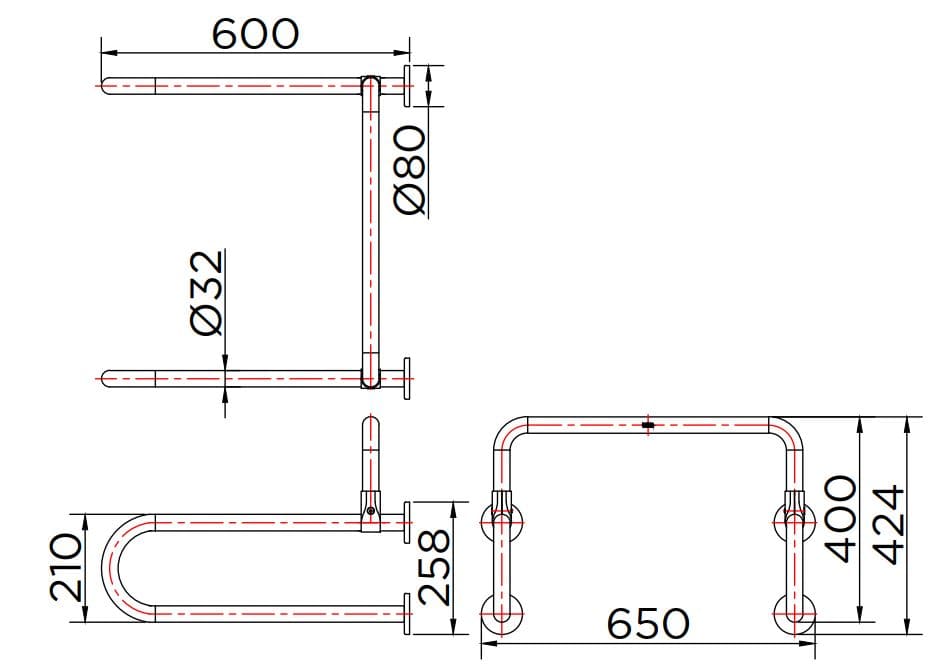 Thanh vịn người tàn tật Karat KB-11-836-ST(D)
