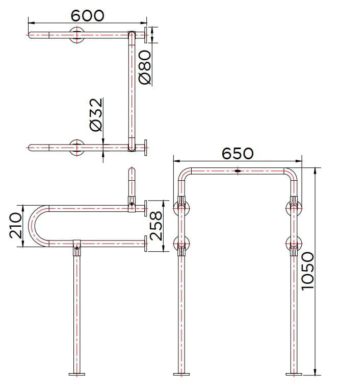 Thanh vịn người tàn tật Karat KB-11-836-ST(D)