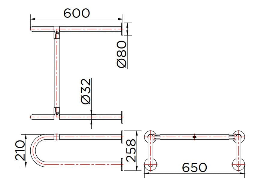 Thanh vịn người tàn tật Karat KB-11-836-ST(D)