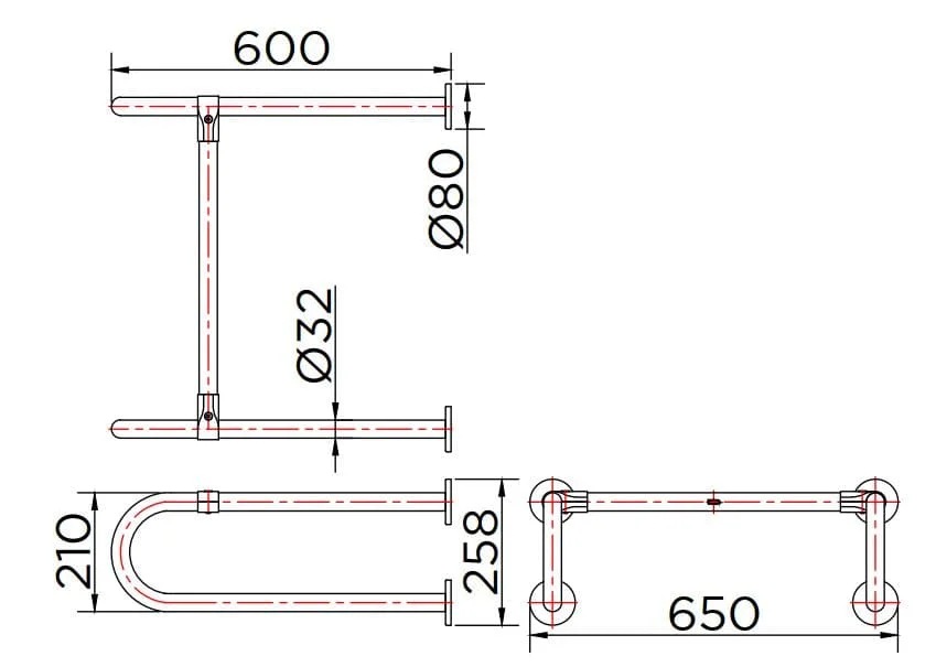 Thanh vịn người tàn tật Karat KB-11-836-ST(D)
