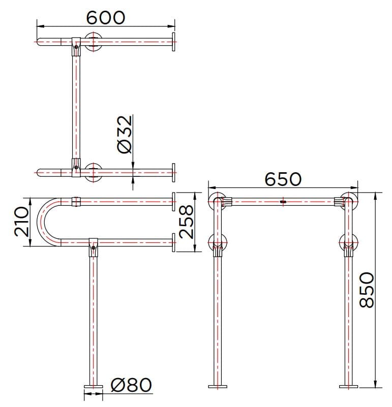 Thanh vịn người tàn tật Karat KB-11-836-ST(D)