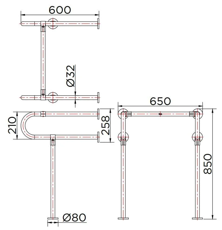 Thanh vịn người tàn tật Karat KB-11-836-ST(D)