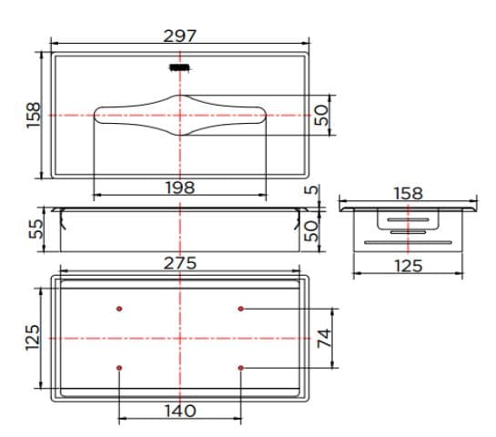 Hộp Giấy Vệ Sinh Âm Tường Karat KB-13-332-50