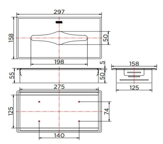 Hộp Giấy Vệ Sinh Âm Tường Karat KB-13-332-50