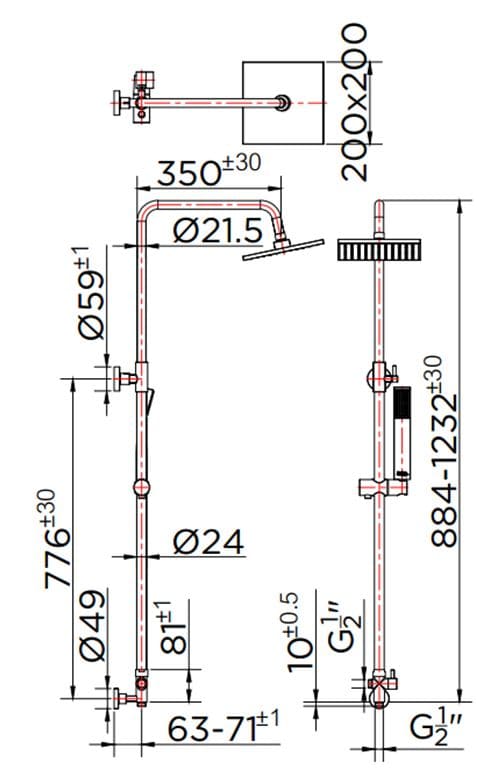 Thân Sen Tắm Cây Đứng KARAT KRS-003-781-50