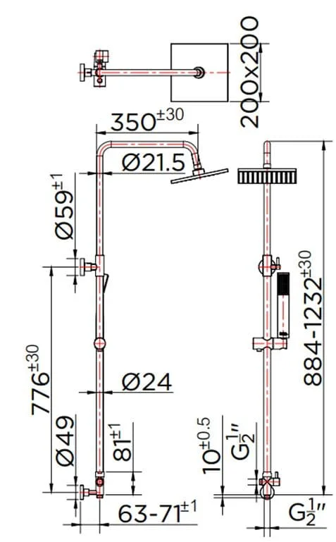 Thân Sen Tắm Cây Đứng KARAT KRS-003-781-50