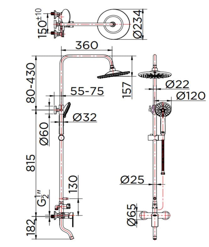 Sen Tắm Cây Đứng KARAT KRS-027-725