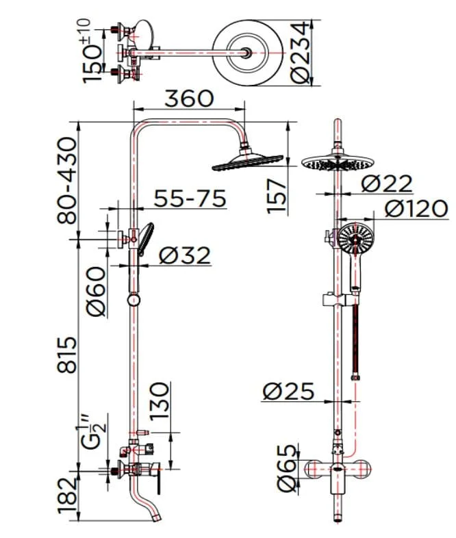 Sen Tắm Cây Đứng KARAT KRS-027-725