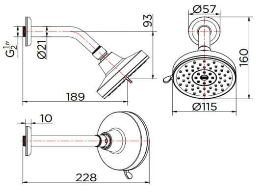 Bát sen tắm gắn tường 3 chức năng Karat KS-05-113-50
