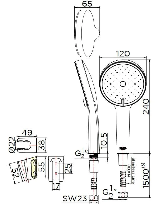 Bản vẽ bát sen 1 chức năng Kallista P33298