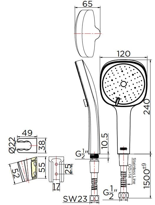 Bản vẽ bát sen 1 chức năng Kallista P33298