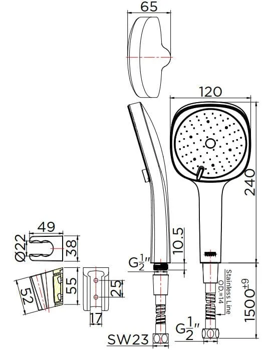 Bản vẽ bát sen 1 chức năng Kallista P33298