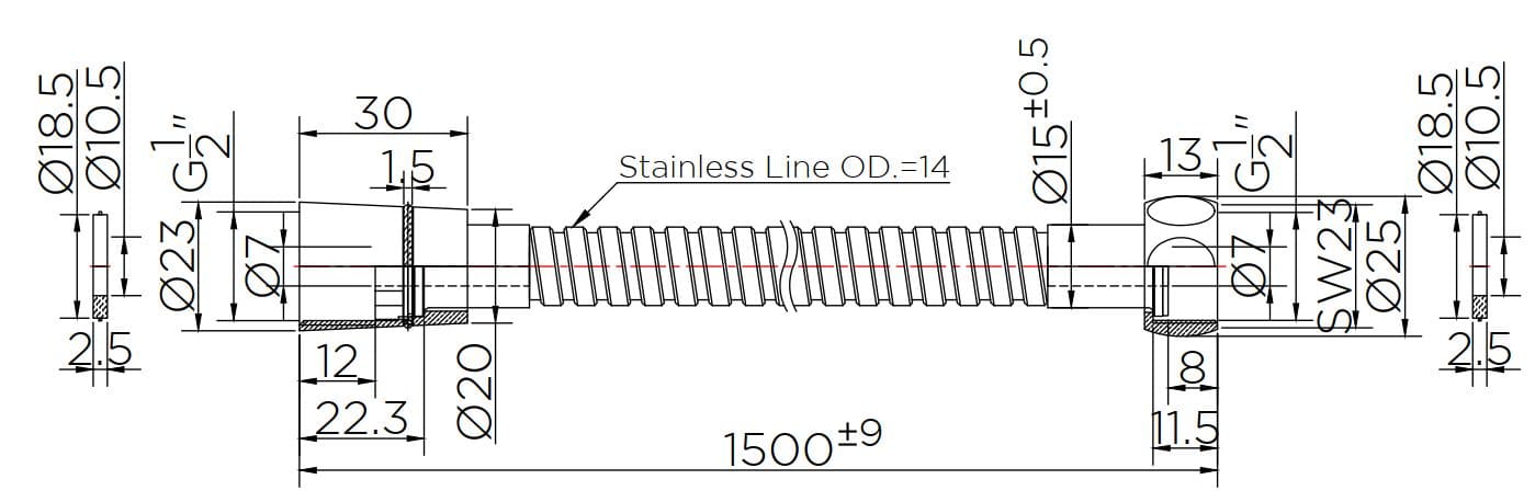 Dây sen 1.5m mạ chrome Karat KA-06-920-63
