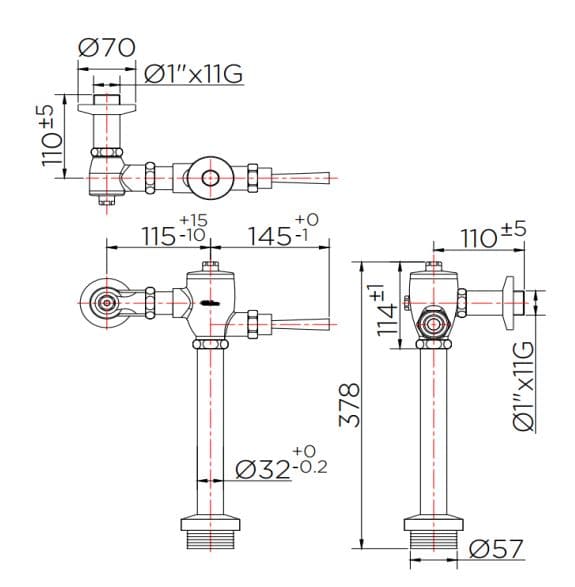 Van xả cảm ứng tiểu nam dùng pin Karat KV-01-014-50