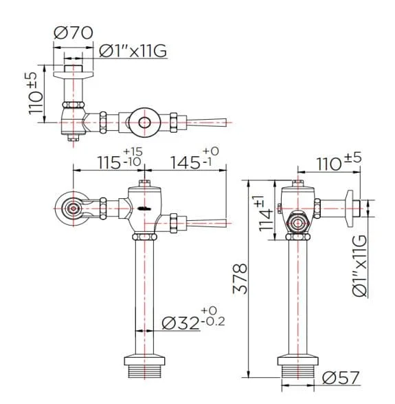 Van xả cảm ứng tiểu nam dùng pin Karat KV-01-014-50