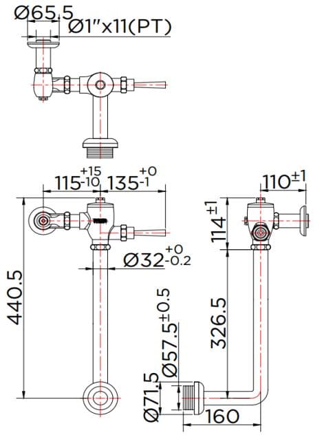 Van xả cảm ứng tiểu nam dùng pin Karat KV-01-014-50