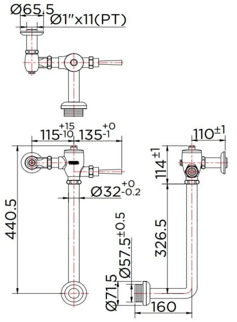 Van xả cảm ứng tiểu nam dùng pin Karat KV-01-014-50