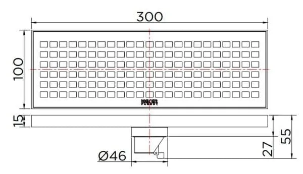 Bản vẽ kỹ thuật ga thoát sàn Karat KA-52-832-WT
