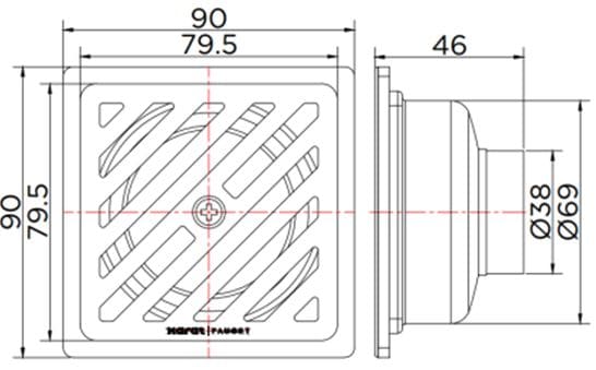 Bản vẽ kỹ thuật Ga thoát sàn Karat KA-54-831-ST