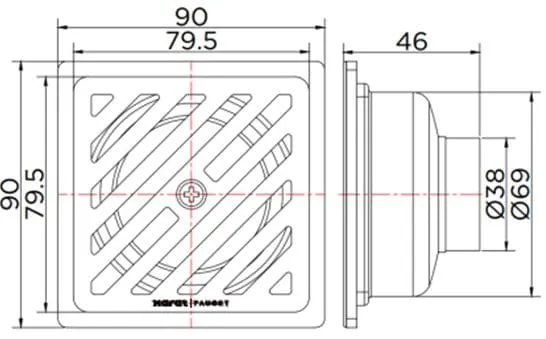 Bản vẽ kỹ thuật Ga thoát sàn Karat KA-54-831-ST