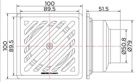 Bản vẽ kỹ thuật ga thoát sàn Karat KA-54-832-ST