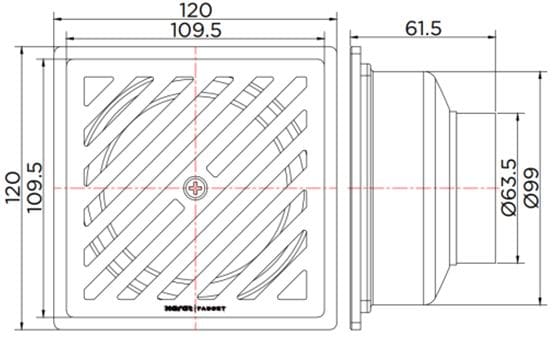 Bản vẽ kỹ thuật ga thoát sàn Karat KA-55-832-ST