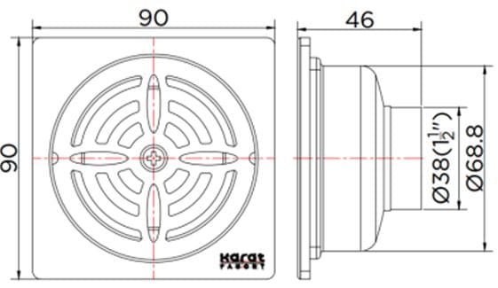 Bản vẽ kỹ thuật ga thoát sàn Karat KA-56-831-ST