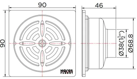 Bản vẽ kỹ thuật ga thoát sàn Karat KA-56-831-ST