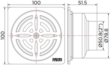 Bản vẽ kỹ thuật ga thoát sàn Karat KA-56-832-ST