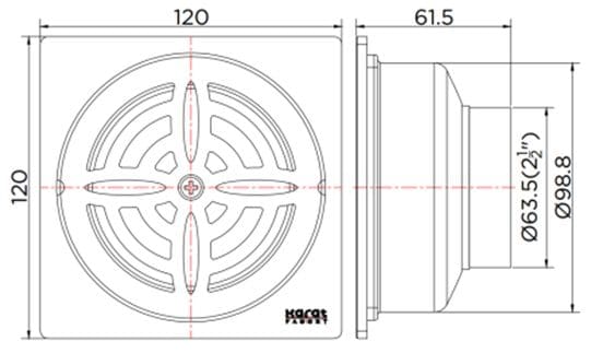 Bản vẽ kỹ thuật ga thoát sàn Karat KA-57-832-ST