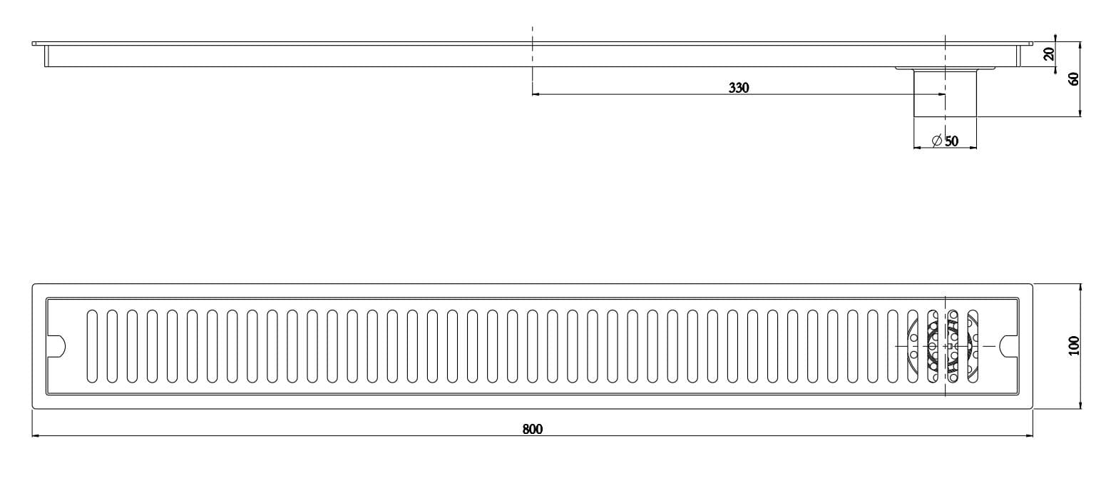 Bản vẽ kỹ thuật ga thoát sàn Karat KA-29-832-WT