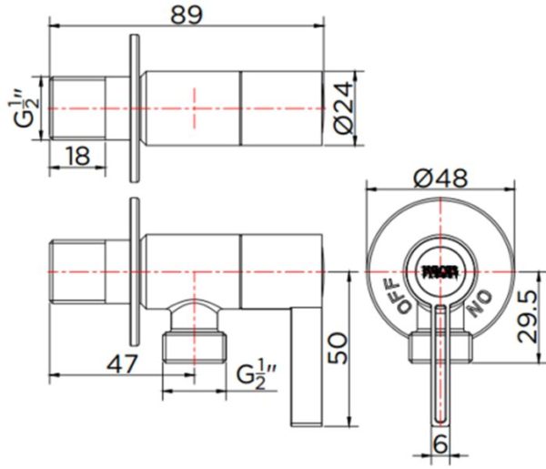 Bản vẽ kỹ thuật Van khóa nước karat KA-03-412-63