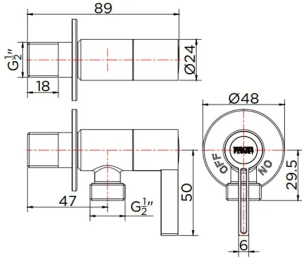 Bản vẽ kỹ thuật Van khóa nước karat KA-03-412-63