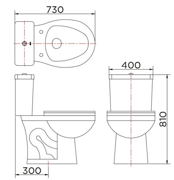 Bản vẽ kỹ thuật bồn cầu dùng van xả Karat ECT-01-123-11