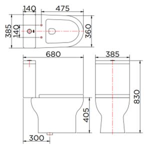 Bản vẽ kỹ thuật bồn cầu 2 khối Karat ECT-04-201D-11