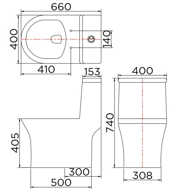Bản vẽ ky thuật bồn cầu 1 khối Karat ECT-05-101D-11